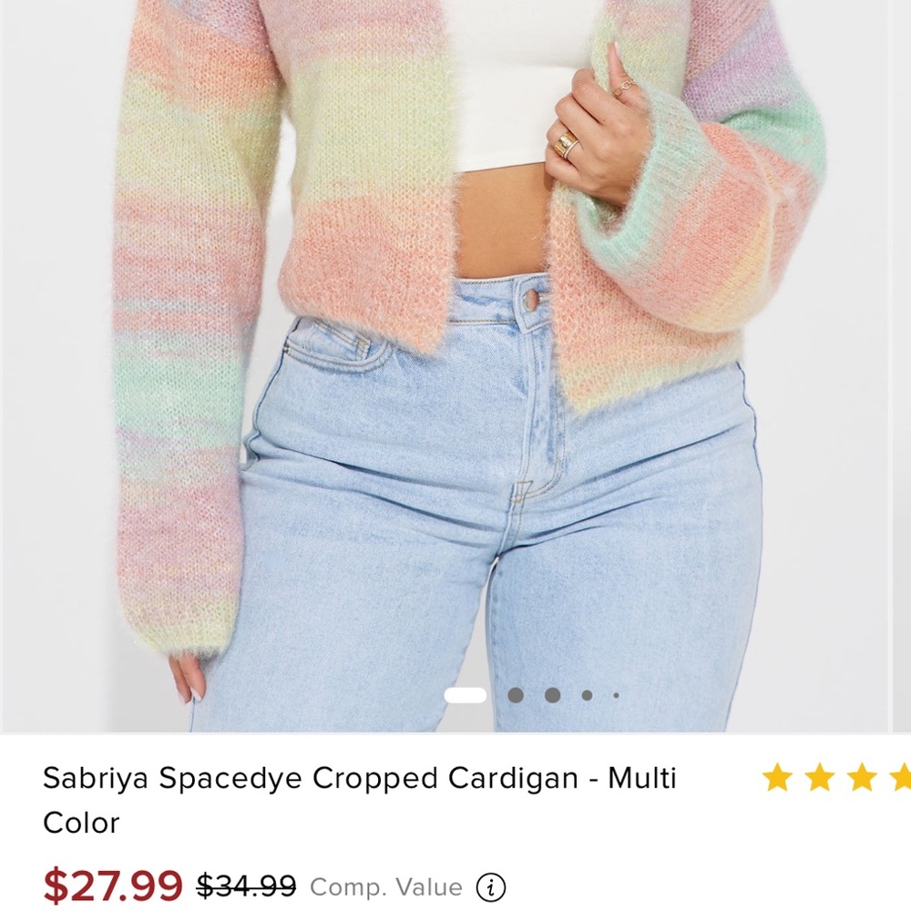 Fashion Nova Pastel Striped Cardigan - Picture 4 of 4